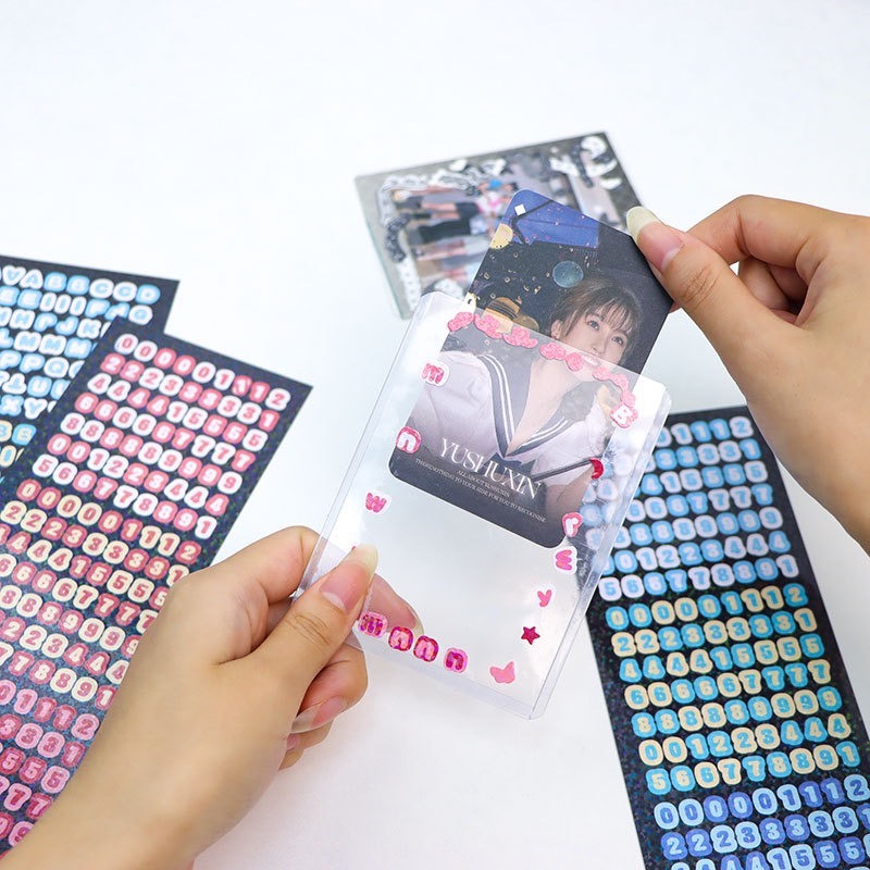 Set 4 sticker chữ trang trí toploader, sổ sách, bullet journal