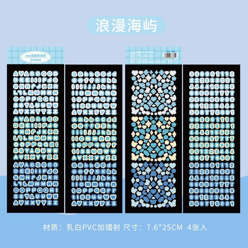 Set 4 sticker chữ trang trí toploader, sổ sách, bullet journal