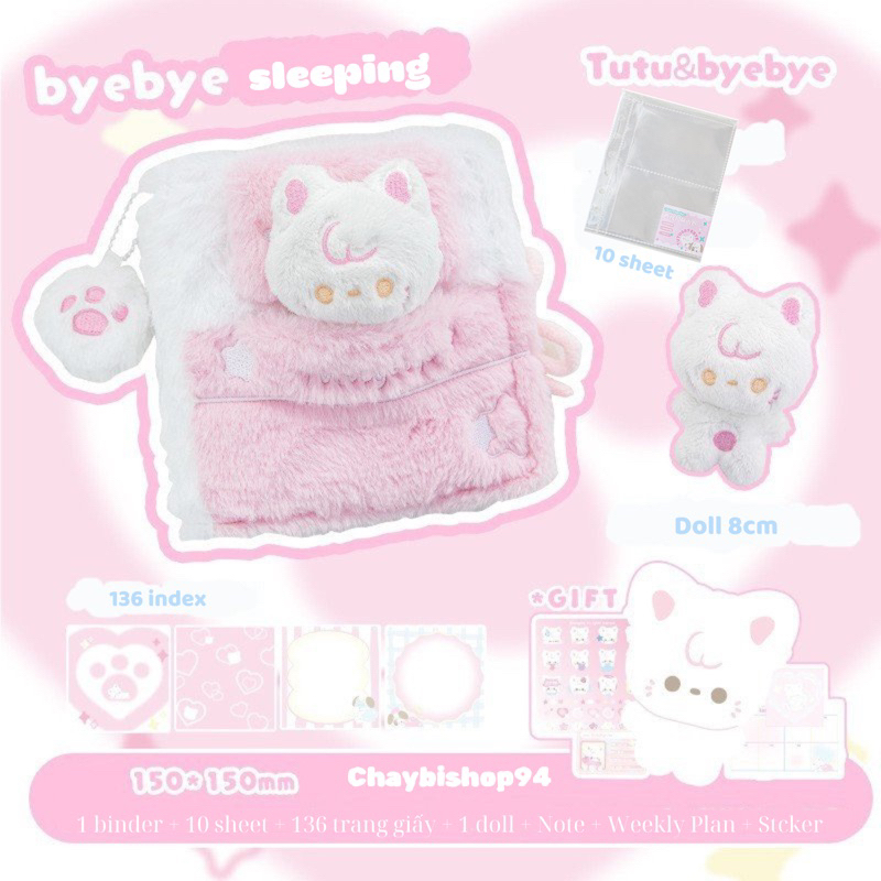 Binder lông Rosy Posy 15x15cm dễ thương