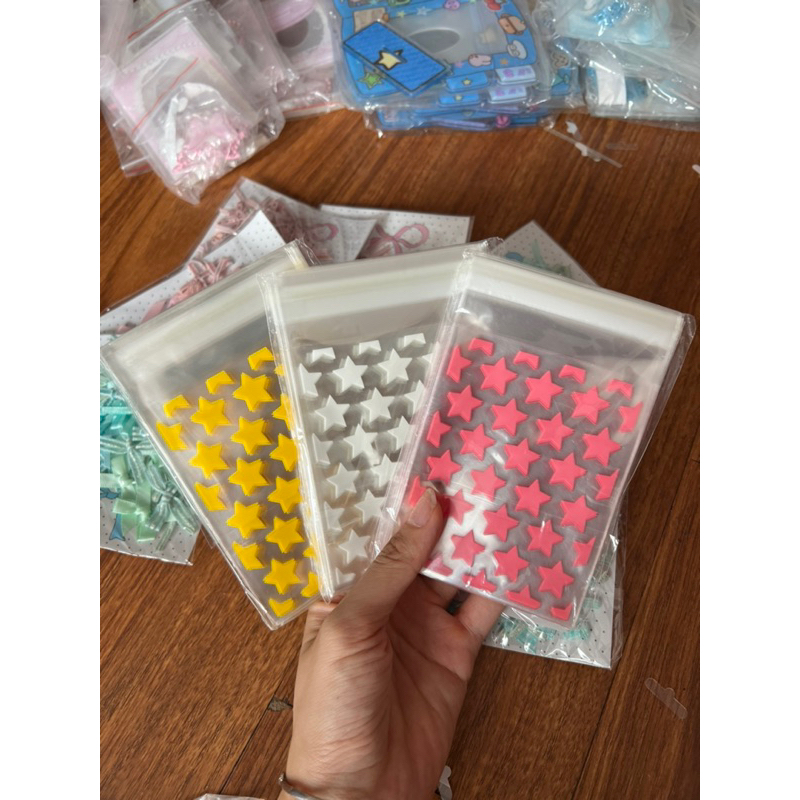 Set 50 túi bóng kính gói card 8x10cm hình sao nhiều màu