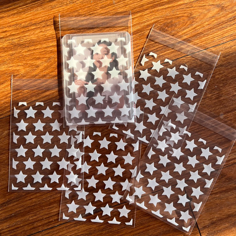 Set 50 túi bóng kính gói card 8x10cm hình sao nhiều màu