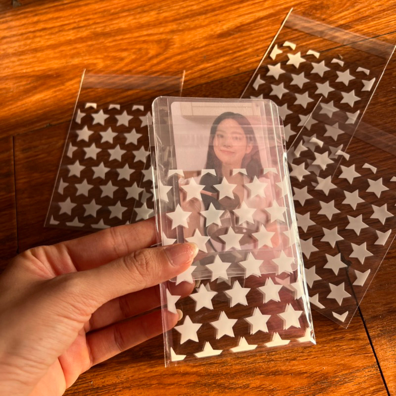 Set 50 túi bóng kính gói card 8x10cm hình sao nhiều màu