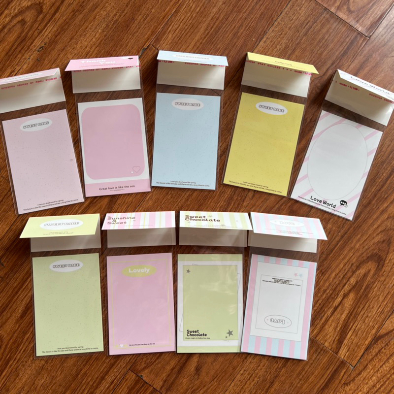 Set 9 bìa gói card kèm tag đầu và túi nilon