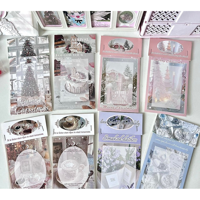 Set 8 bìa gói card kèm đầu tag và túi nilon