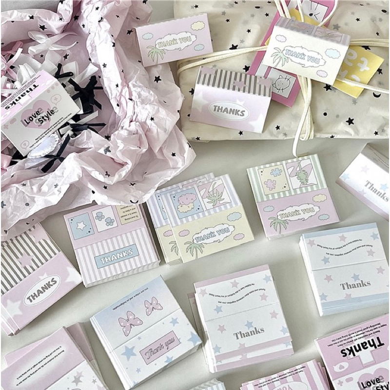 Set 24 tag đầu thank you gói card, gói quà
