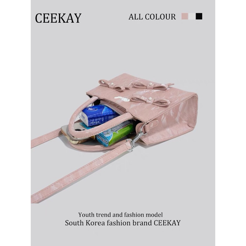 Túi xách CEEKAY da lộn đính nơ