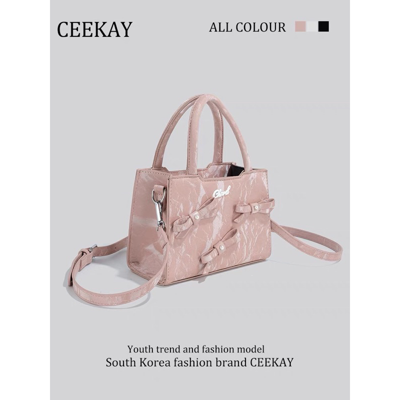 Túi xách CEEKAY da lộn đính nơ