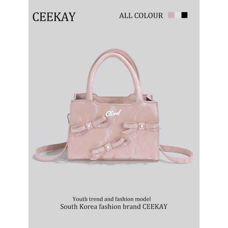 Túi xách CEEKAY da lộn đính nơ