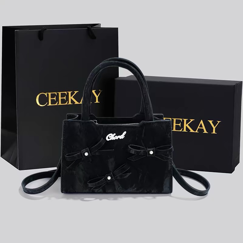 Túi xách CEEKAY da lộn đính nơ