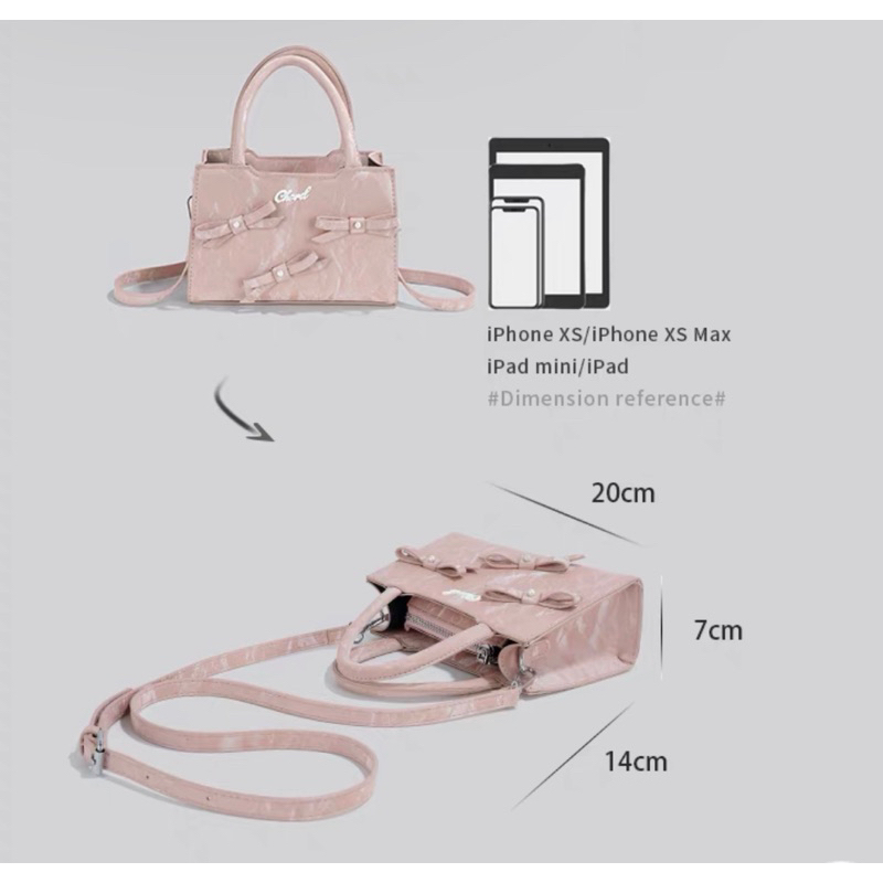 Túi xách CEEKAY da lộn đính nơ