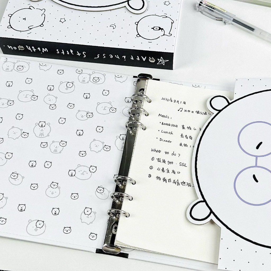 Binder, bìa album ảnh, bìa sổ còng A5 đựng ảnh, đựng giấy thỏ trắng chấm bi đáng yêu