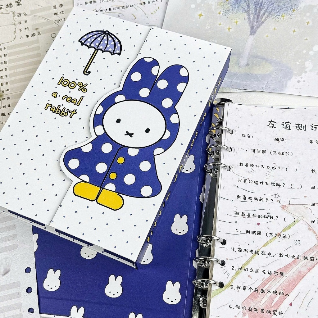 Binder, bìa album ảnh, bìa sổ còng A5 đựng ảnh, giấy viết Thỏ Rainy Day
