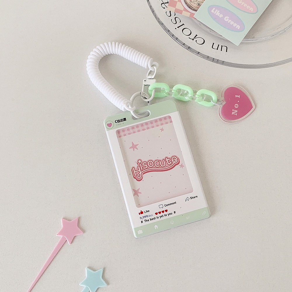 Túi đựng thẻ ảnh, holder photocard social, charm trái tim