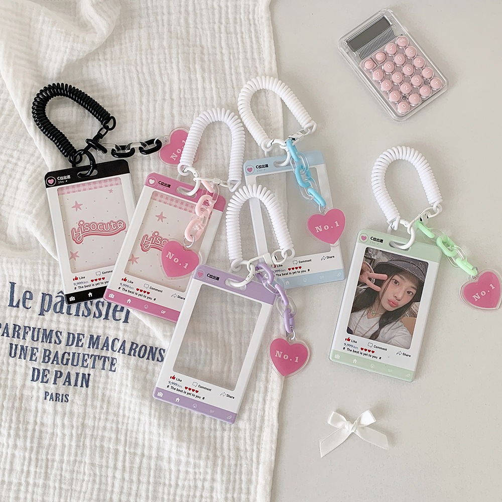 Túi đựng thẻ ảnh, holder photocard social, charm trái tim