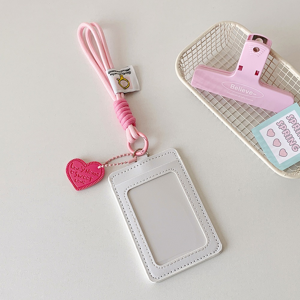 Túi thẻ đựng card, holder photocard da PU, charm trái tim