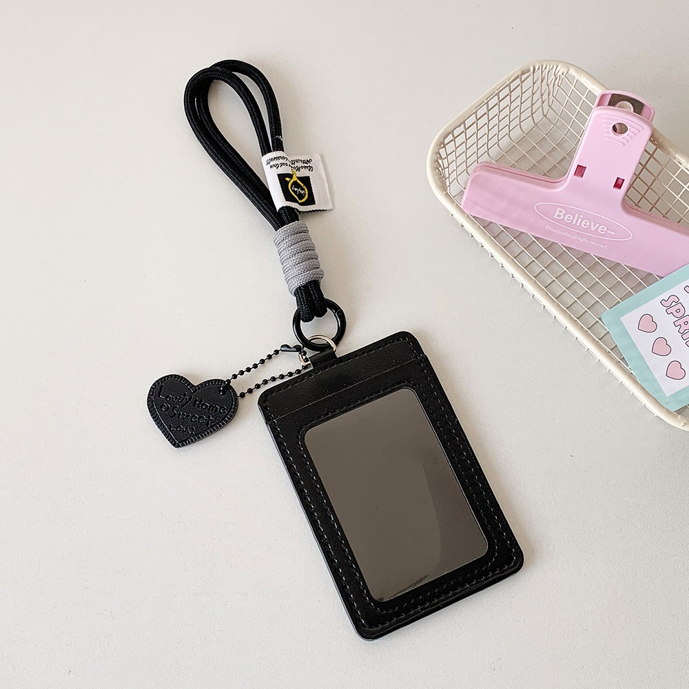 Túi thẻ đựng card, holder photocard da PU, charm trái tim