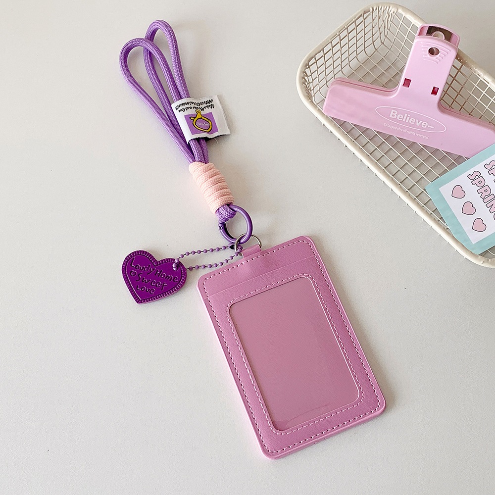 Túi thẻ đựng card, holder photocard da PU, charm trái tim