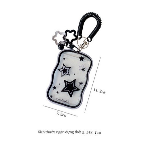 Túi đựng thẻ, holder photocard lượn sóng, chuyển màu kèm charm