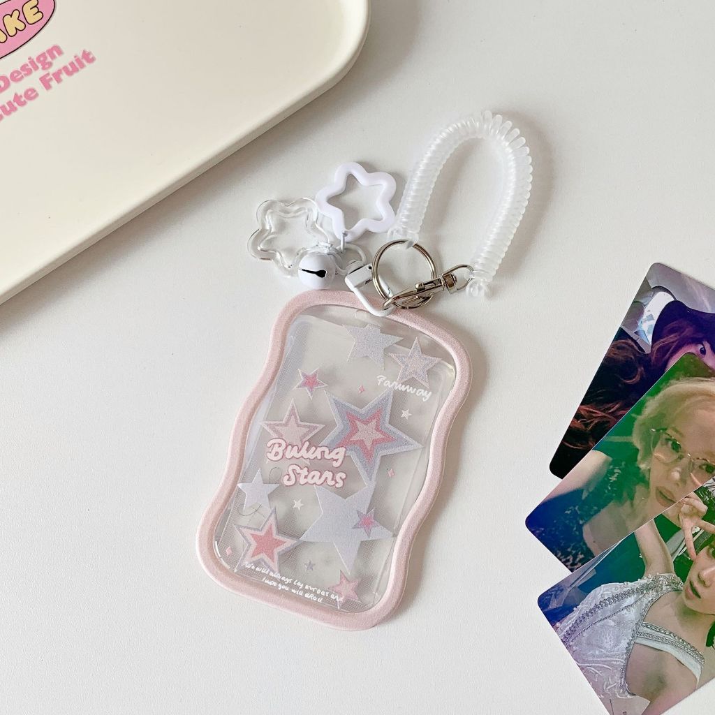 Túi đựng thẻ, holder photocard lượn sóng, chuyển màu kèm charm