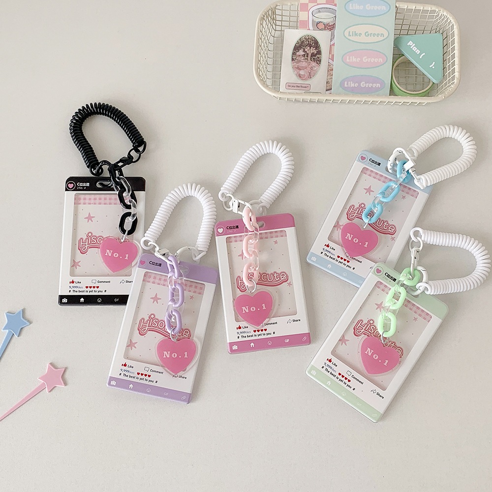 Túi đựng thẻ ảnh, holder photocard social, charm trái tim