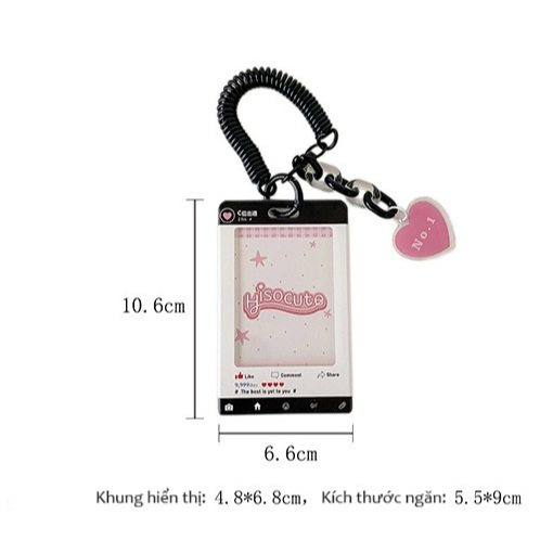Túi đựng thẻ ảnh, holder photocard social, charm trái tim