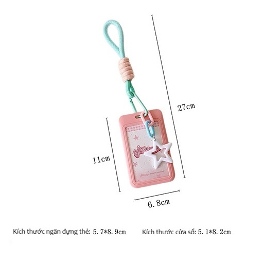 Túi đựng thẻ, holder photocard Dopamine kèm charm sao