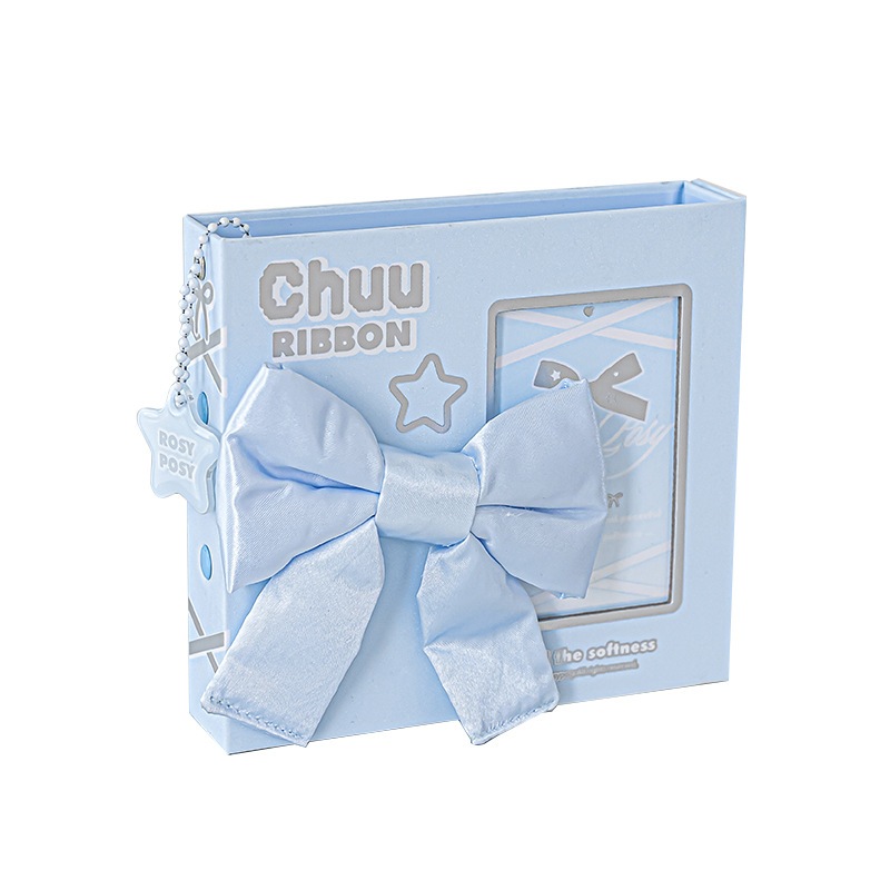 Binder RosyPosy gắn nơ satin mềm mại, album đựng ảnh, sheet hai mặt