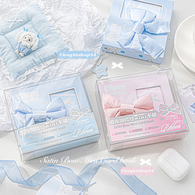 Binder RosyPosy gắn nơ satin mềm mại, album đựng ảnh, sheet hai mặt