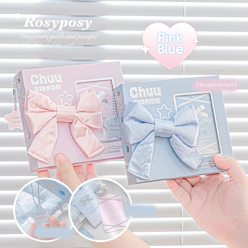 Binder RosyPosy gắn nơ satin mềm mại, album đựng ảnh, sheet hai mặt