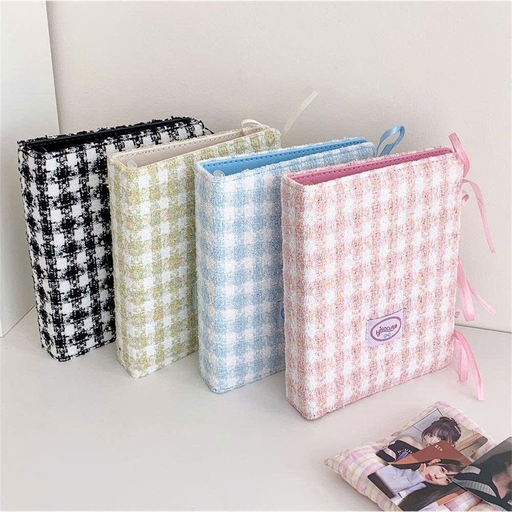 Binder dạ caro size A5 cột nơ