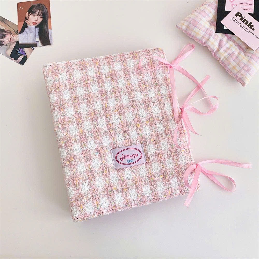 Binder dạ caro size A5 cột nơ