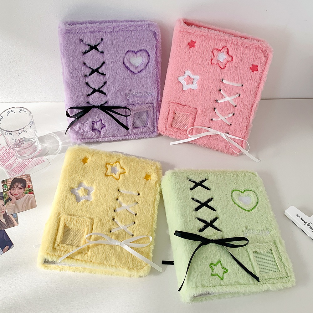 Binder, album ảnh lông nhung A5 Soft Ribbon có dây nơ
