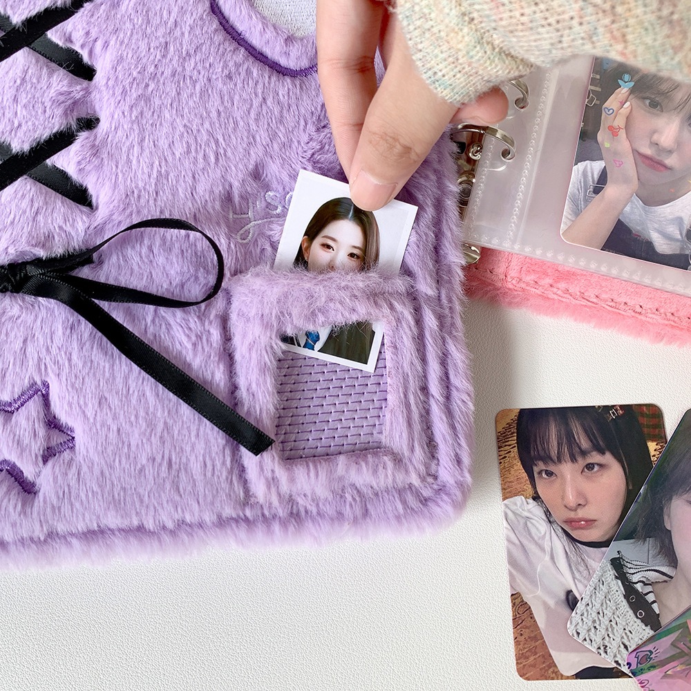 Binder, album ảnh lông nhung A5 Soft Ribbon có dây nơ