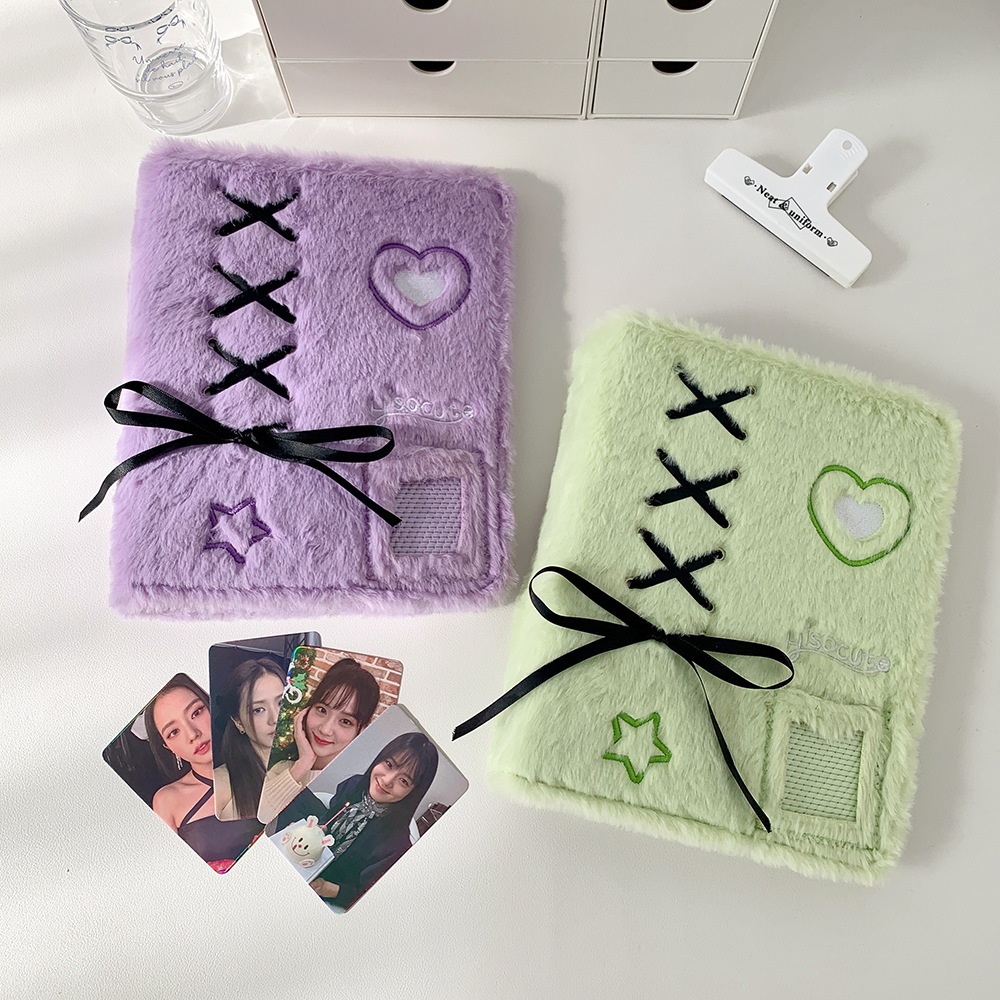 Binder, album ảnh lông nhung A5 Soft Ribbon có dây nơ