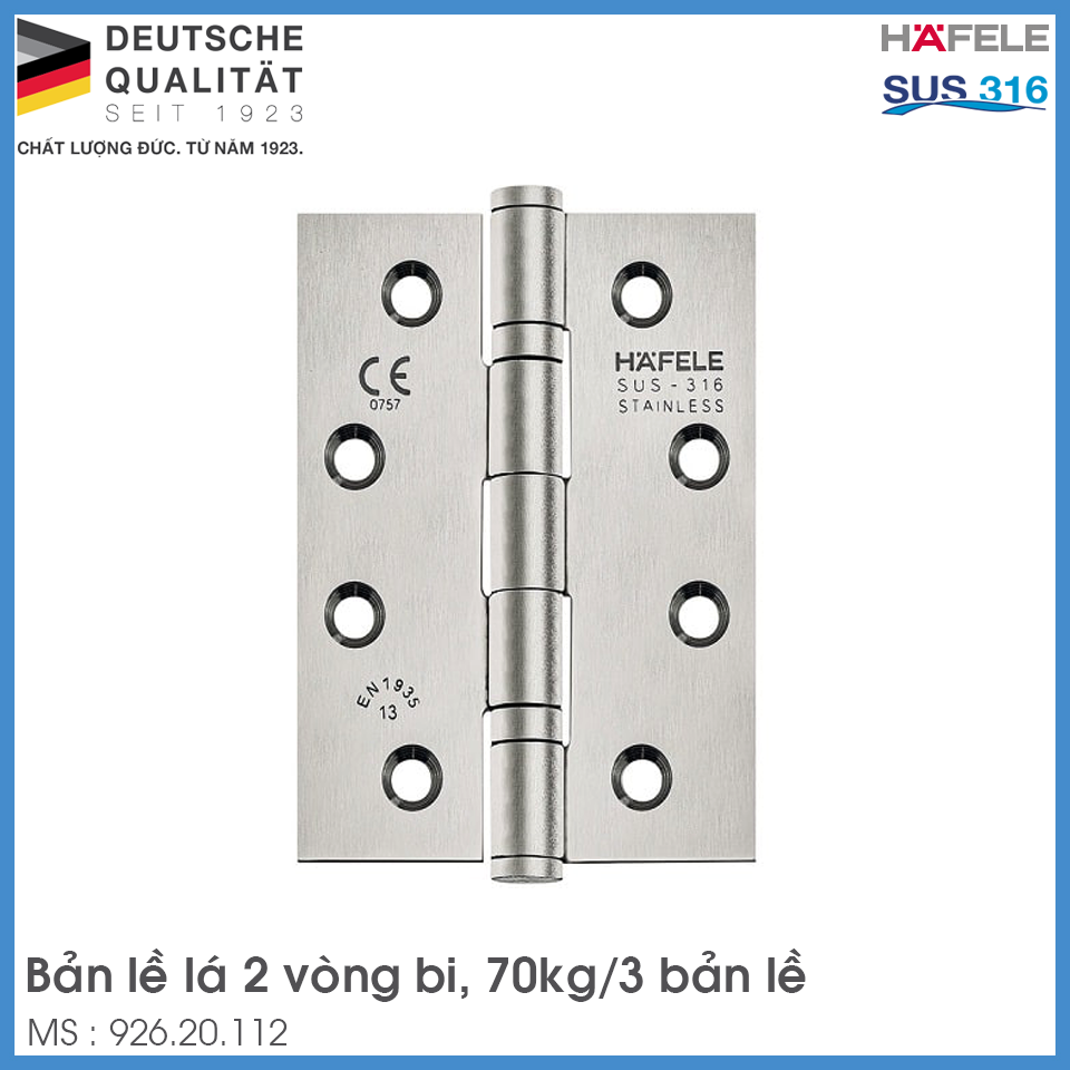 Bản Lề Lá 70Kg Hafele 926.20.112