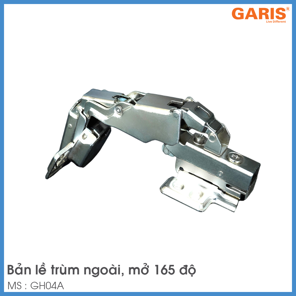 Bản Lề Tủ Trùm Ngoài Giảm Chấn Góc Mở 165º Garis GH04A