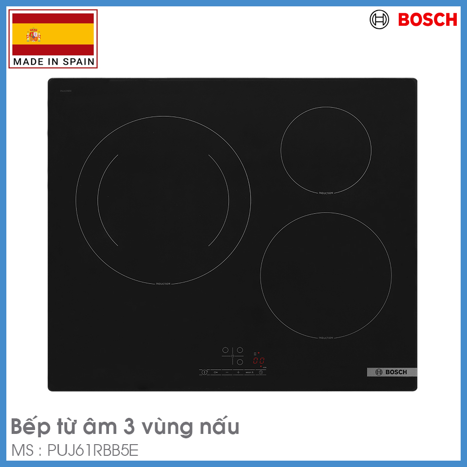 Bếp Từ Âm 3 Vùng Nấu Bosch PUJ61RBB5E