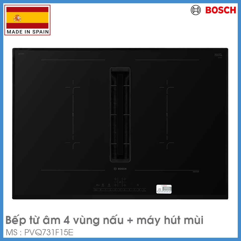 Bếp Từ Kết Hợp Hút Mùi Bosch PVQ731F15E