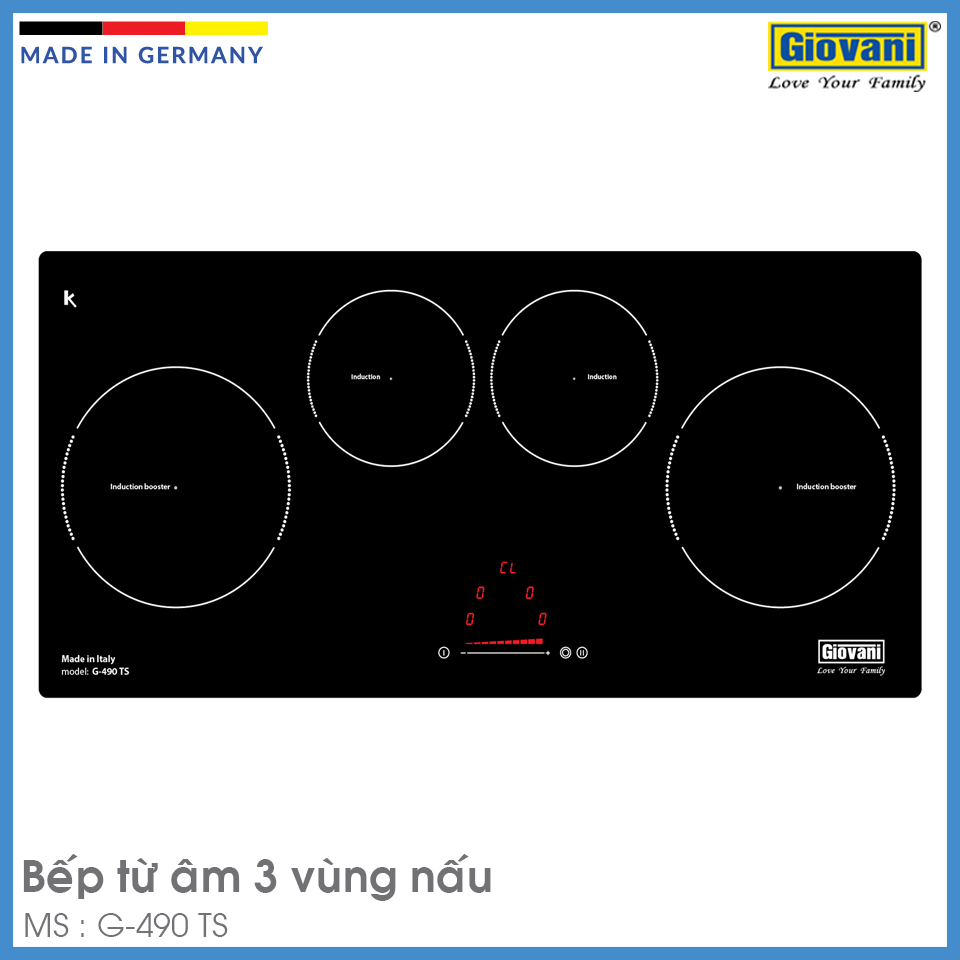 Bếp Từ 4 Vùng Nấu Lắp Âm Giovani G-490 TS