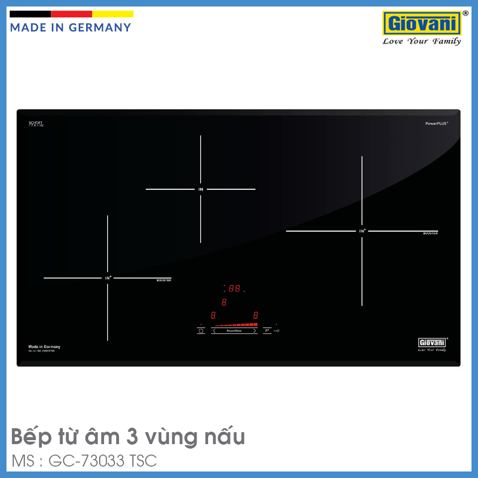 Bếp Từ 3 Vùng Nấu Lắp Âm Giovani GC-73033 TSC