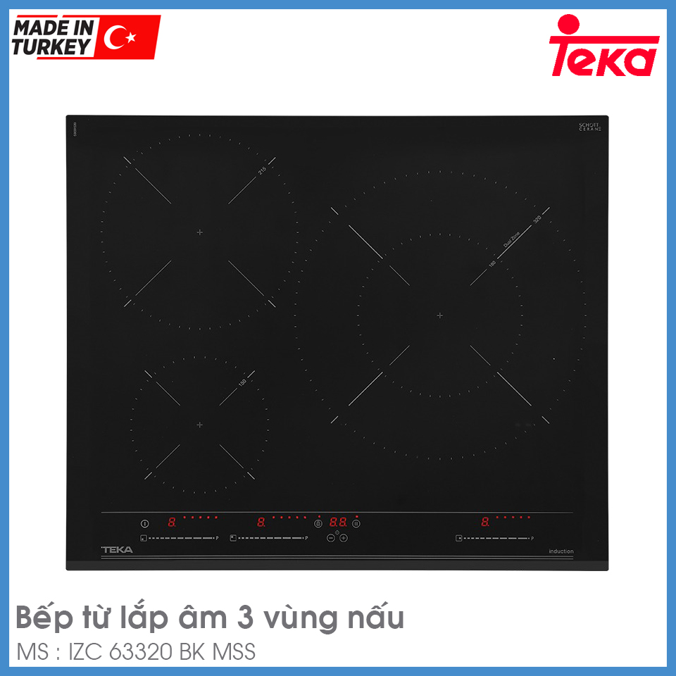 Bếp Từ 3 Vùng Nấu Lắp Âm Teka IZC 63320 BK MSS
