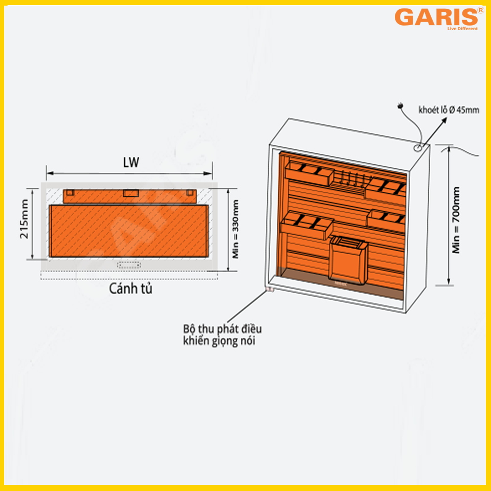 TỦ BẾP ĐIỆN TỬ THÔNG MINH GARIS ML05.70X - 15 Tủ Đồ Bếp Điện Tử Thông Minh Garis ML05.70X