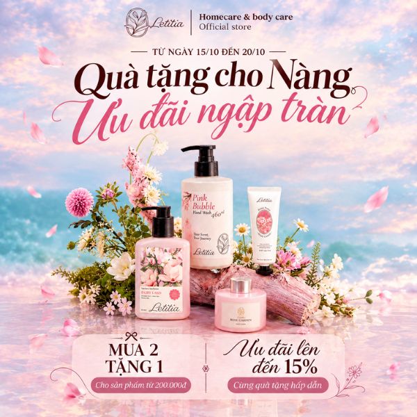 Mừng ngày phụ nữ Việt Nam 20/10 cùng Letitia – Trao yêu thương, nhận ưu đãi ngọt ngào