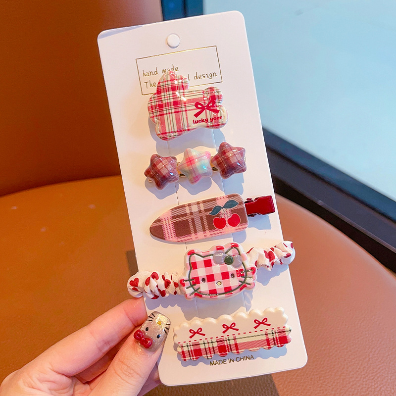 VĨ 5 KẸP MÁI BUỘC TÓC KITTY MS1143