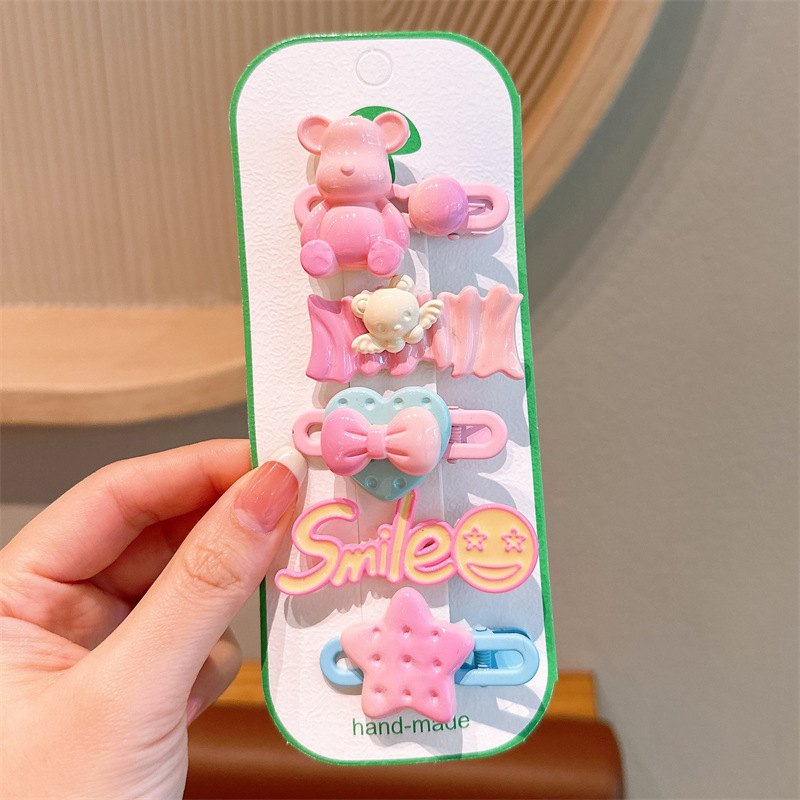 COMBO 12 VĨ (13K/VĨ) VĨ 5 KẸP MÁI GẤU BEAR SMILE - 1079