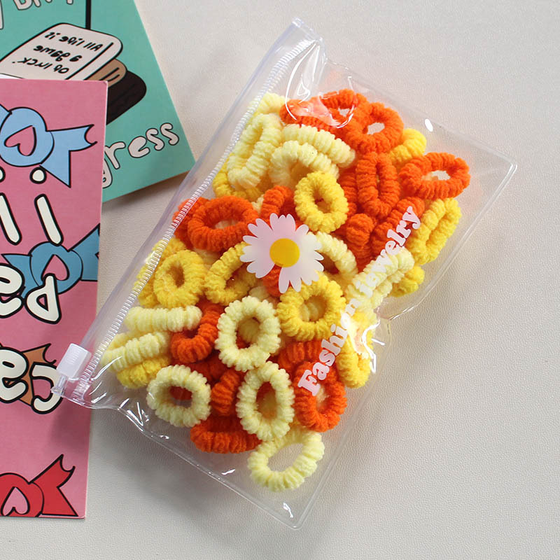 COMBO 5 TÚI (8.5K/ TÚI) TÚI ZIP 100 CHUN BUỘC TÓC HOA MỀM CHO BÉ 1136