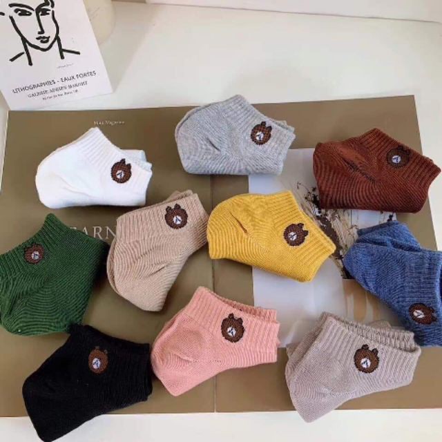 COMBO 10 SET (23.5K/ SET) SET 10 TẤT GẤU KÈM TÚI GẤU- LỚN