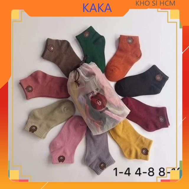 COMBO 5 SET (27K/SET) 10 TẤT GẤU CHO BÉ 1-8 TUỔI