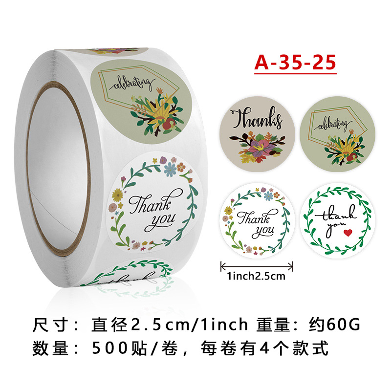 CUỘN 500 STICKER CẢM ƠN GÓI QUÀ CỰC XINH