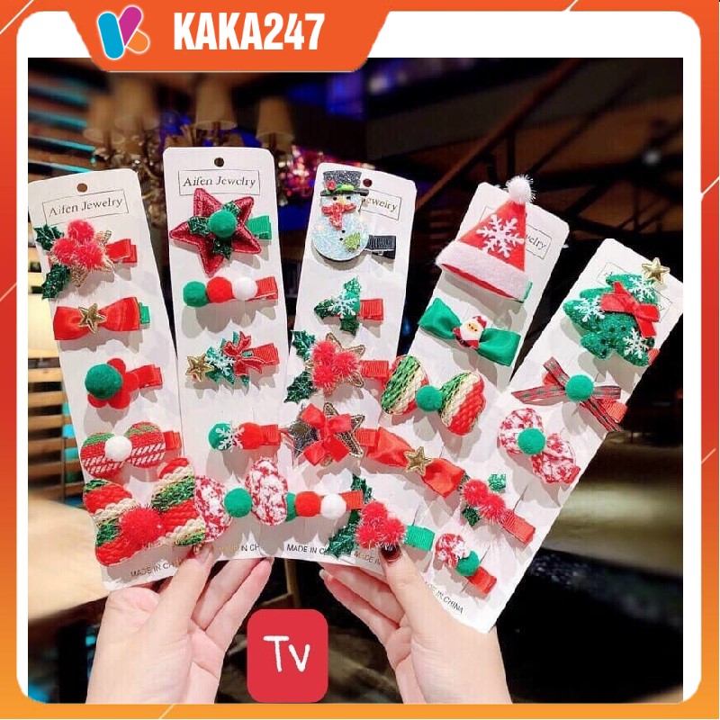 COMBO 5 SET- VĨ 5 KẸP MÁI NOEL- SẲN 6 MẪU MS910